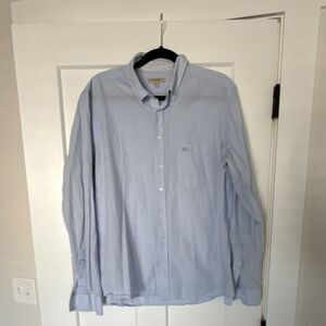 Burberry London Men's Dress Shirt L Light Blue 100% Cotton Long Sleeve